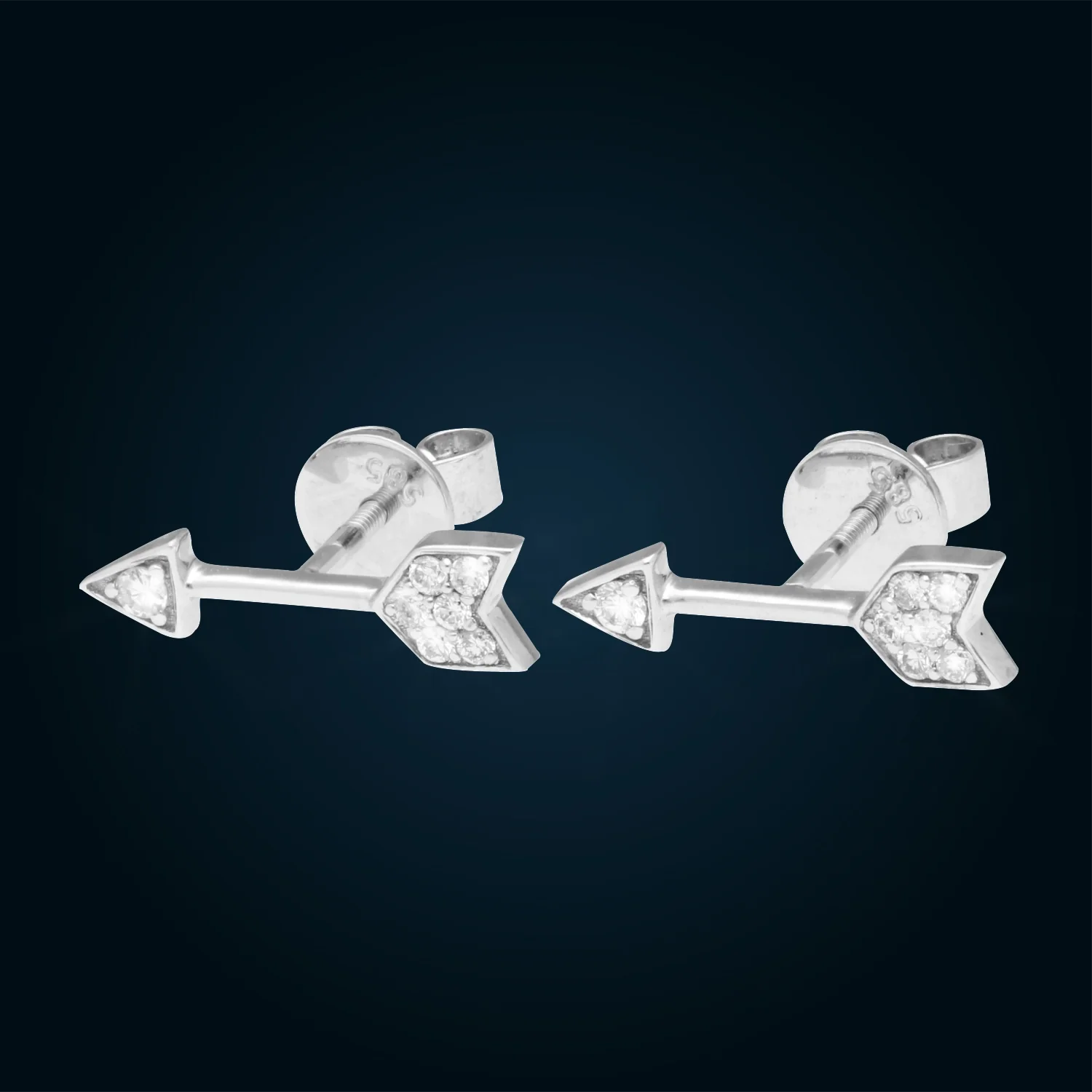 Gold Arrow Earrings with Diamonds