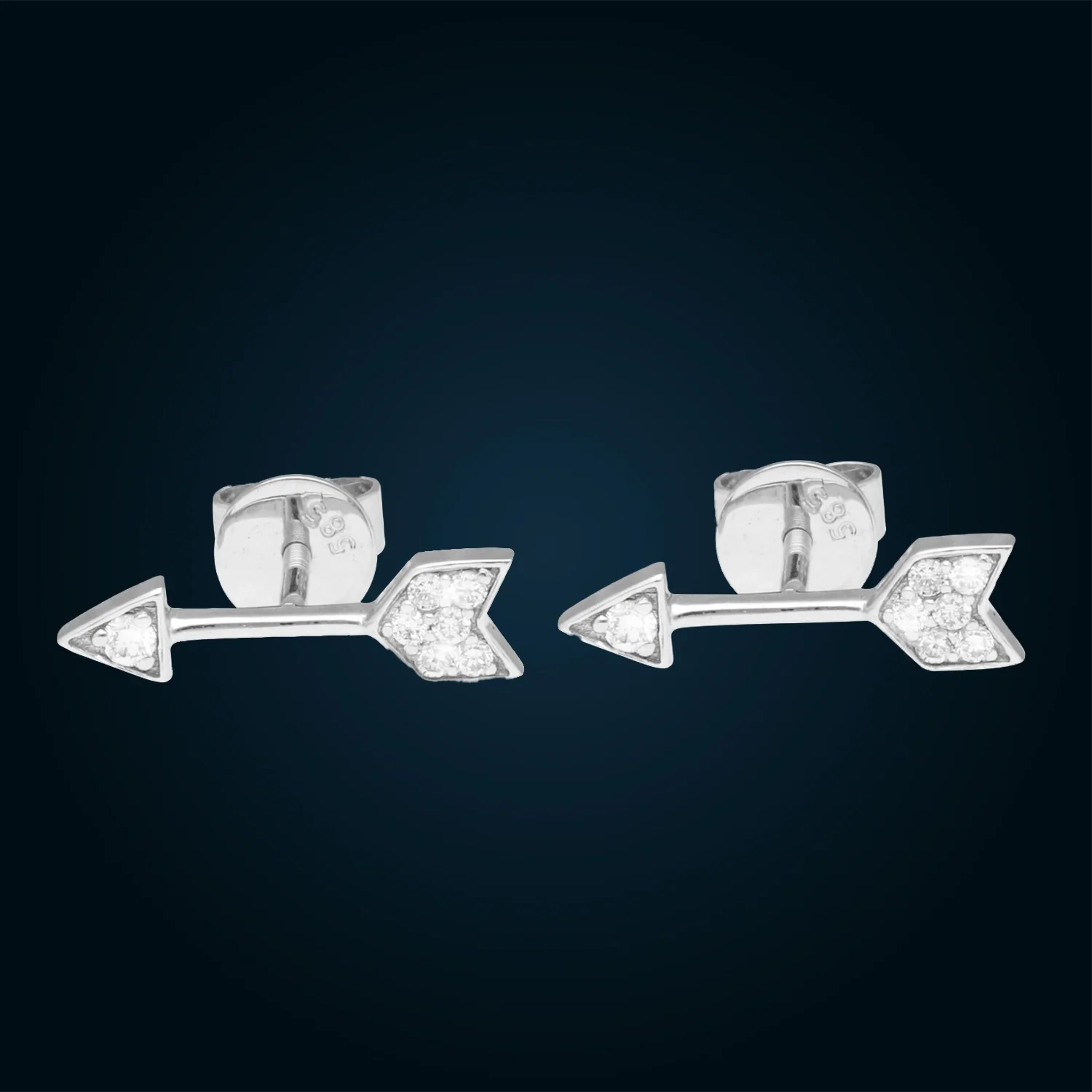 Gold Arrow Earrings with Diamonds