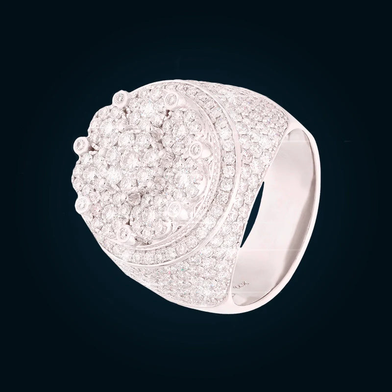 Anillo Flor de Diamantes de Oro Blanco