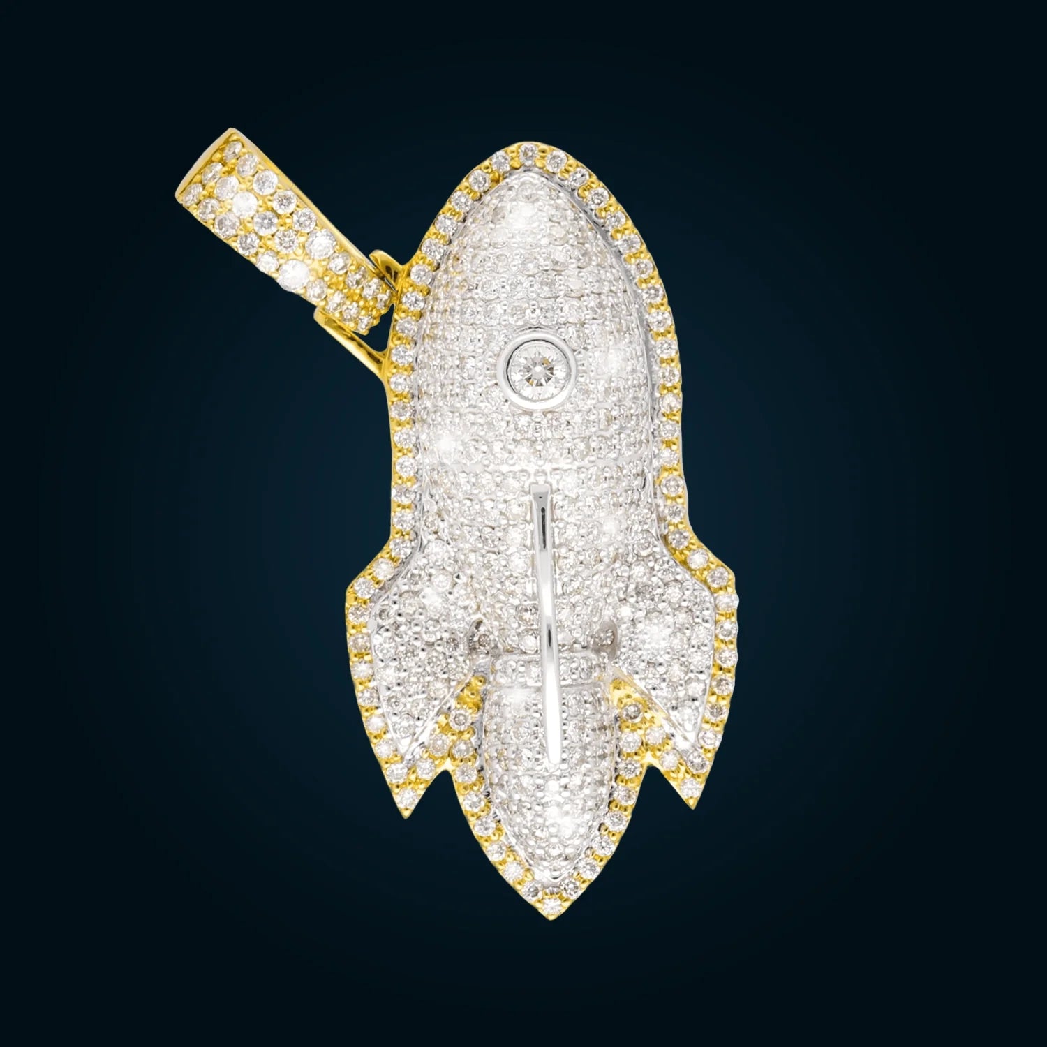 Yellow Gold Rocket Pendant with Diamonds