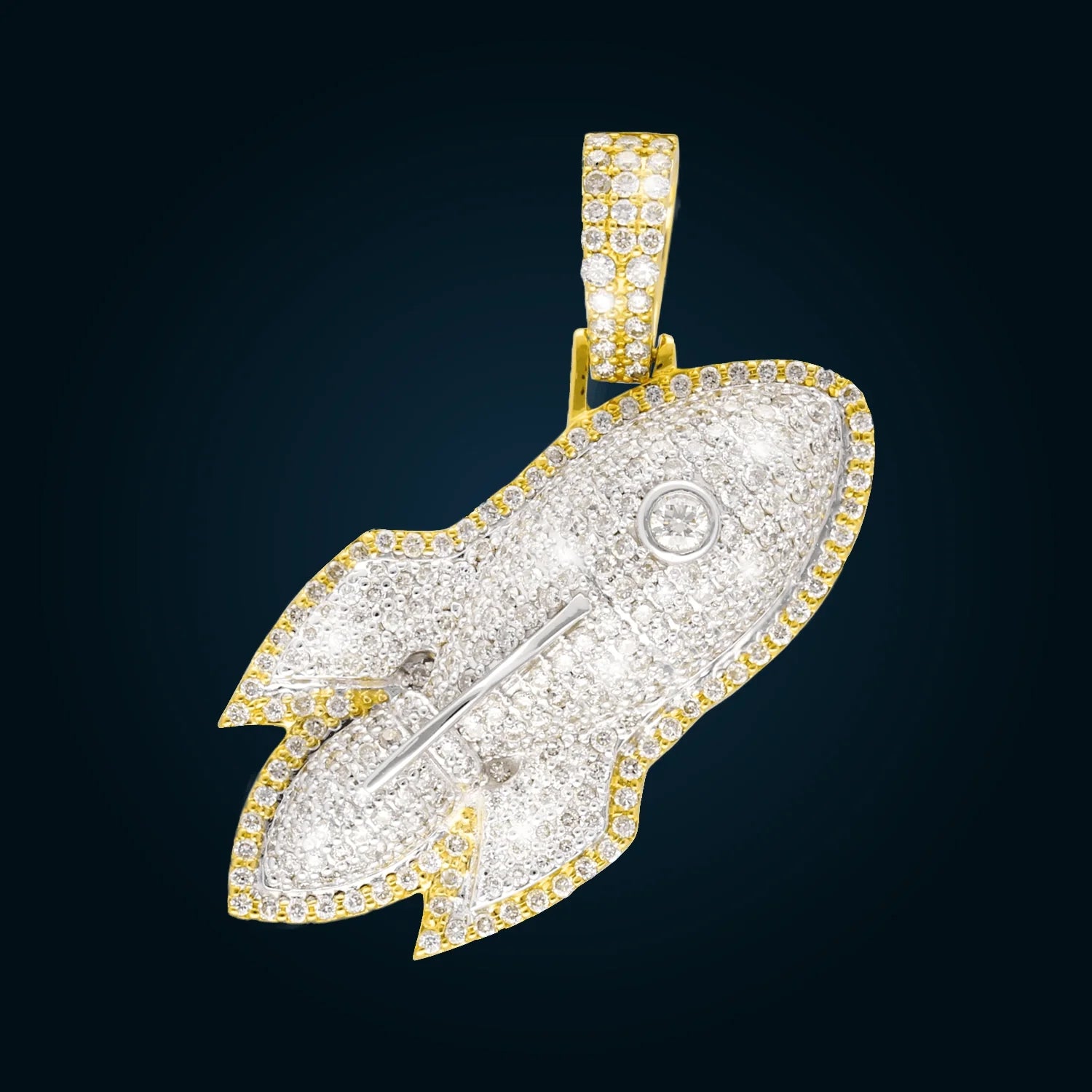 Yellow Gold Rocket Pendant with Diamonds