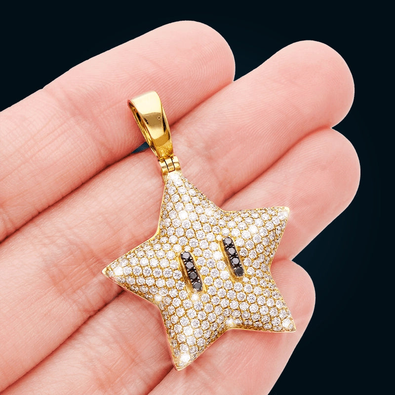 Dije Estrella de Oro Amarillo con Diamantes