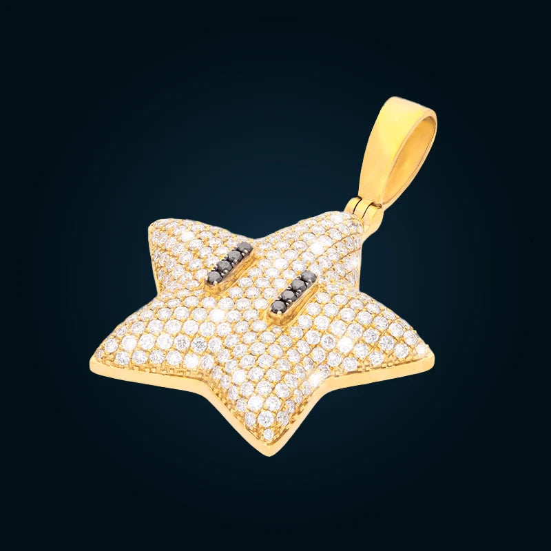 Yellow Gold Star Pendant with Diamonds