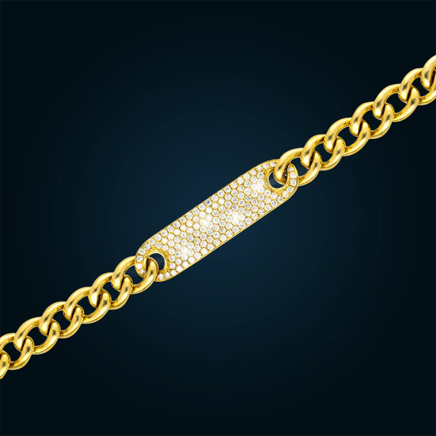 Yellow Gold Bracelet with 6mm Diamond Plate