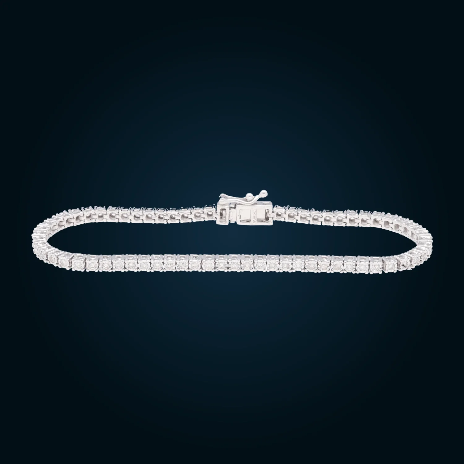 White Gold Illusion Tennis Bracelet with Diamonds