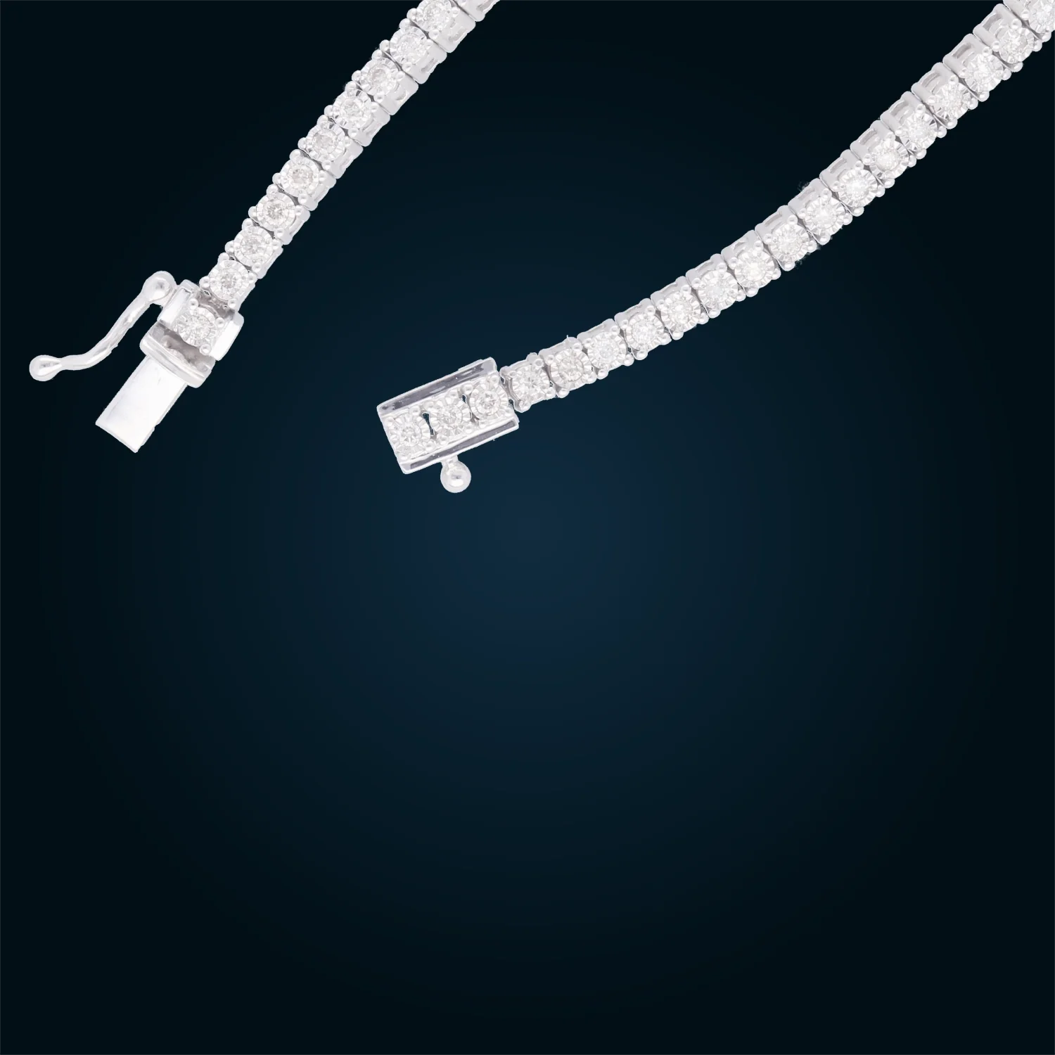 White Gold Illusion Tennis Bracelet with Diamonds