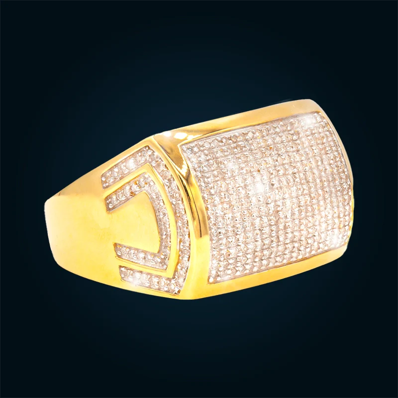 Anillo en Oro Amarillo con Diamantes Montado Pavé