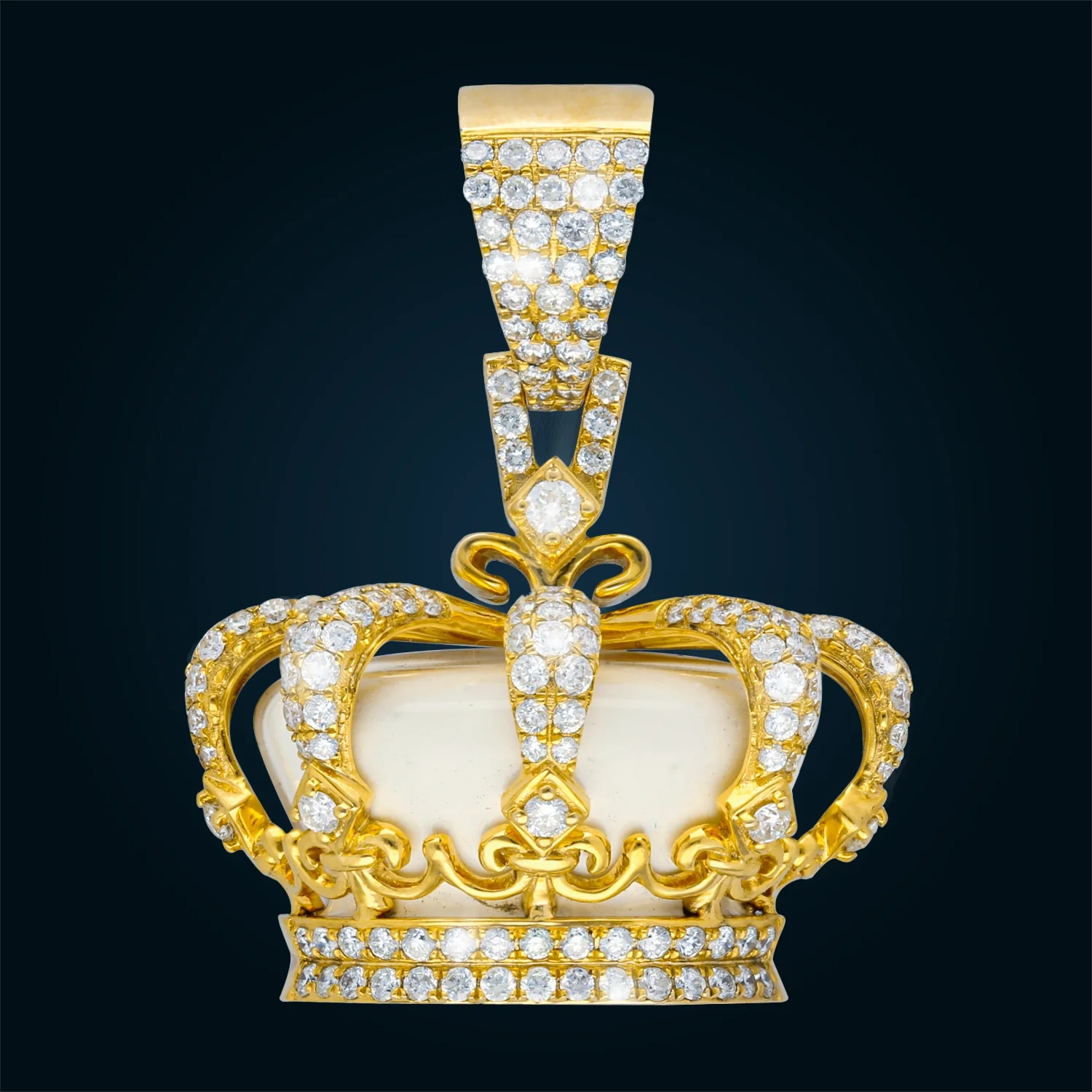 White Gold Crown Pendant with Diamonds