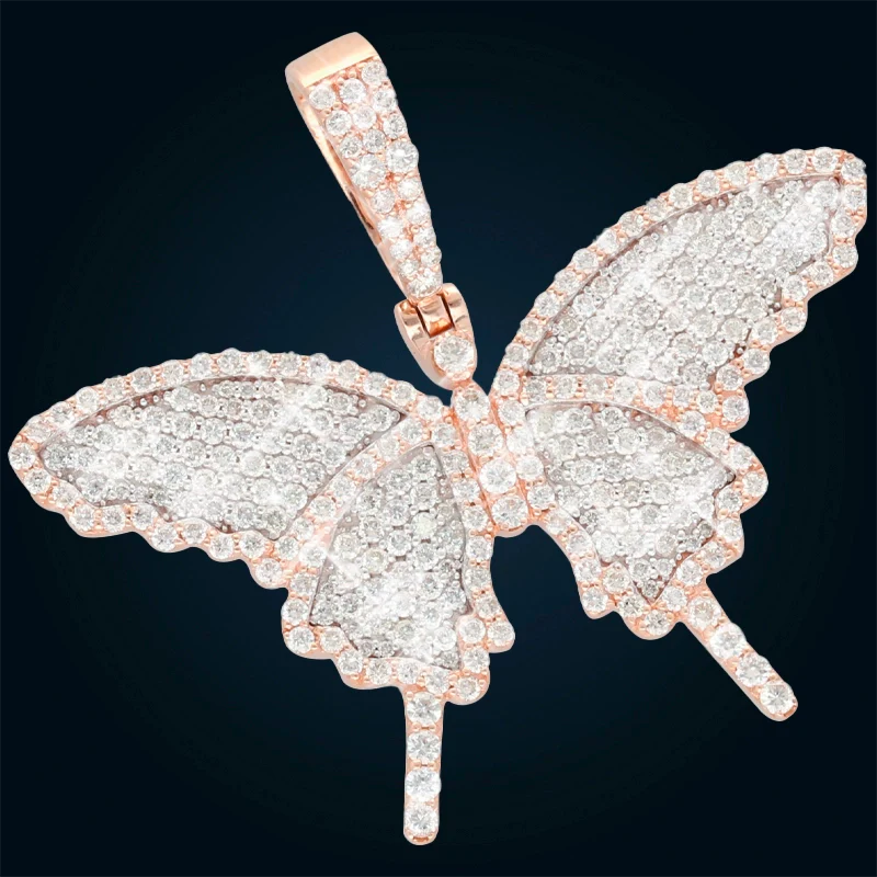 Gold Butterfly Pendant with Diamonds