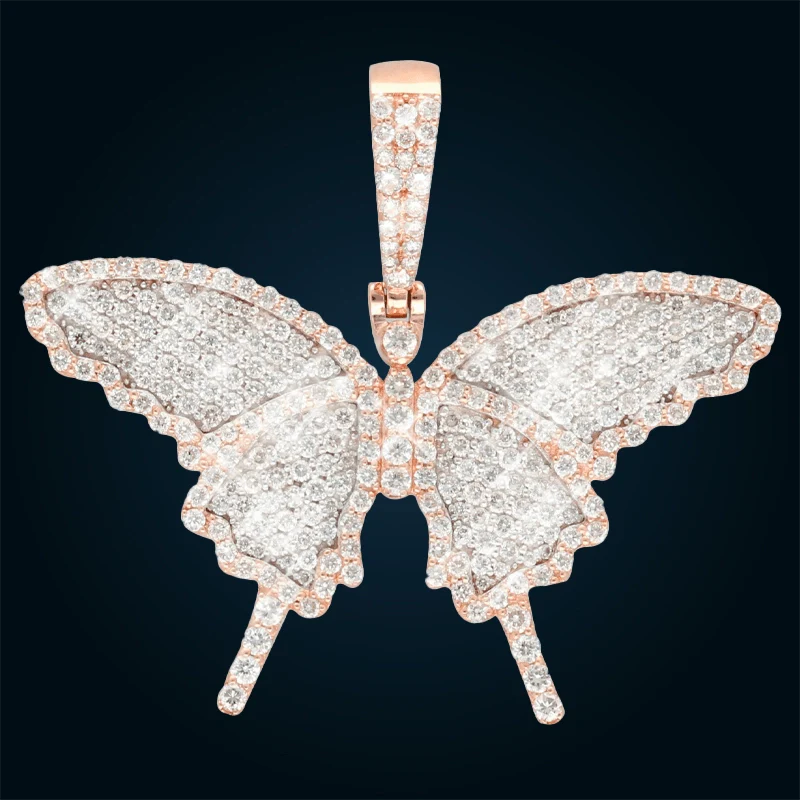 Dije Mariposa Oro con Diamantes