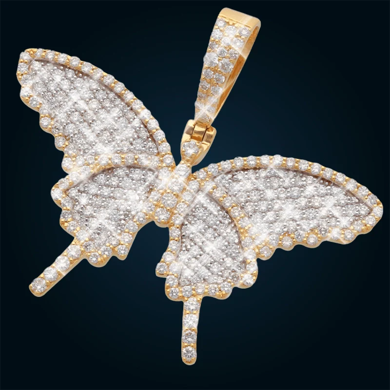 Gold Butterfly Pendant with Diamonds