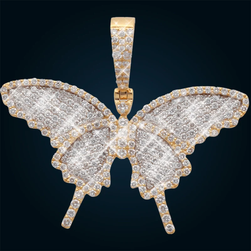 Gold Butterfly Pendant with Diamonds