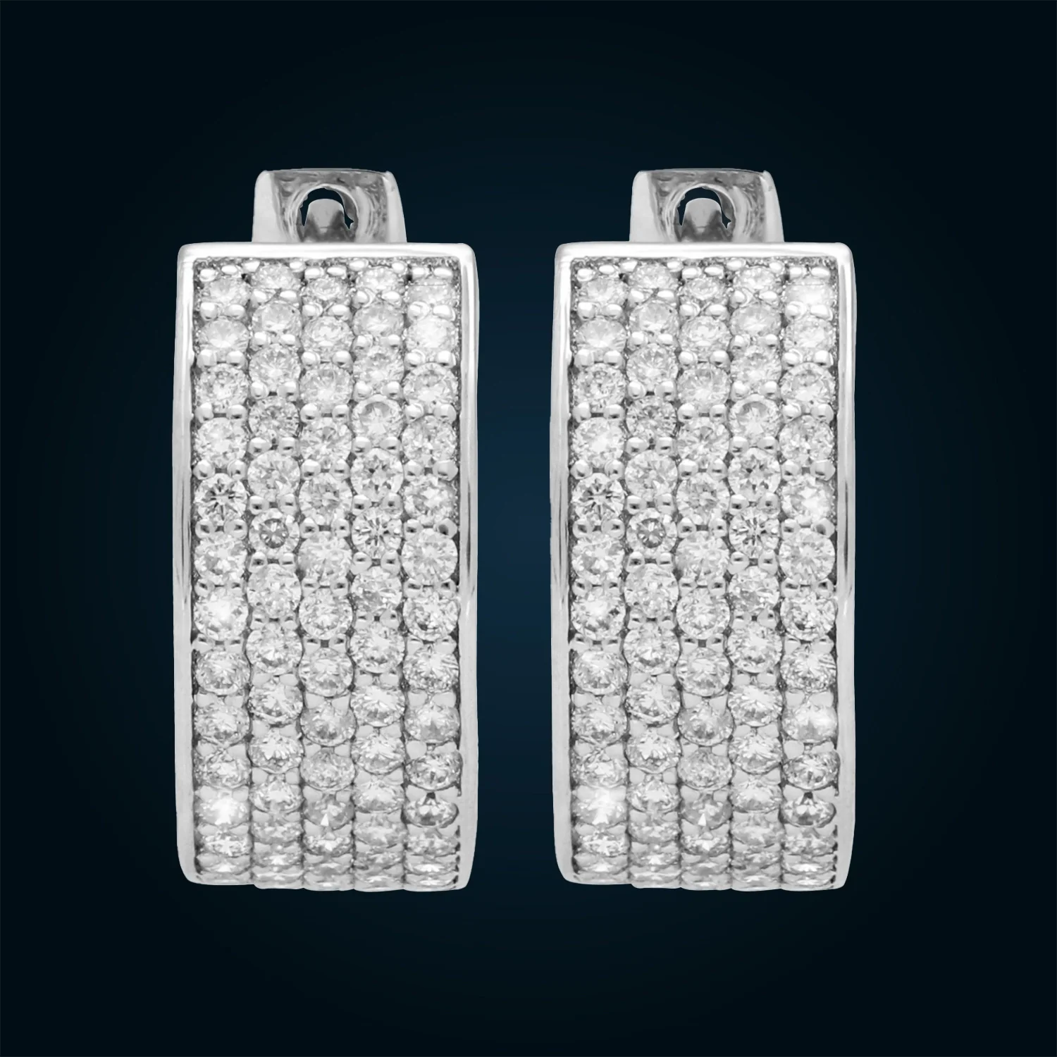 Huggie Earrings in Gold with Pavé-Set Diamonds