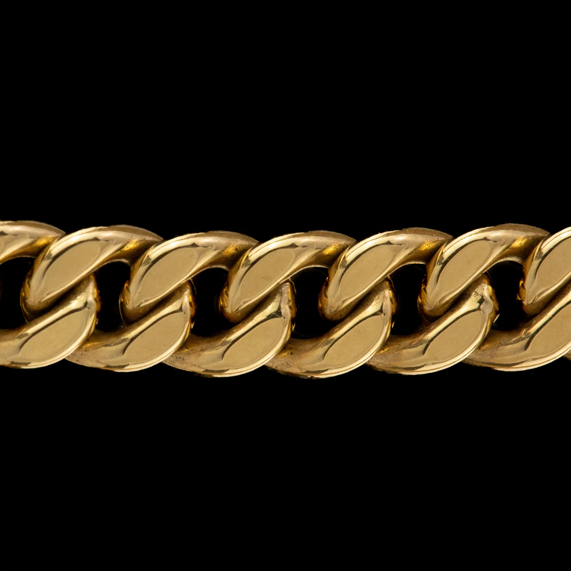 Cadena Cubana de Oro Amarillo con Diamantes Esmeralda 7mm